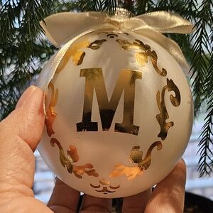 LIVING QUARTERS HOLIDAY ORNAMENT "M" Christmas Tree Decoration